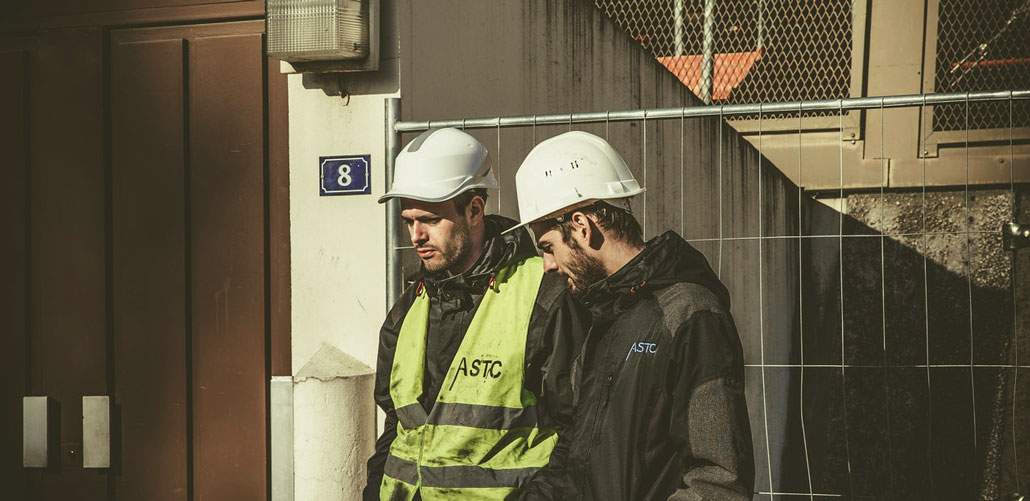 Two men talking
