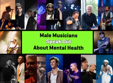 Collage featuring male musicians listed in the article