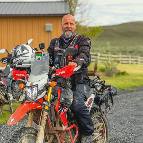 Man on motorcycle