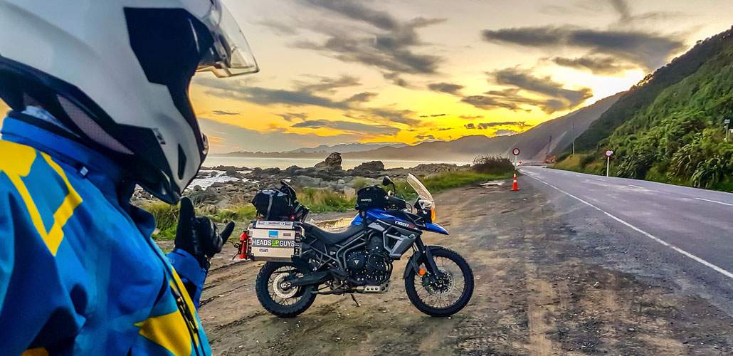 Colby taking selfie with motorcycle